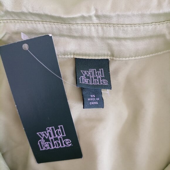 NWT Wild Fable Womens Sage Green Long Sleeve Collared Button Up Shirt Size XS - Picture 5 of 8